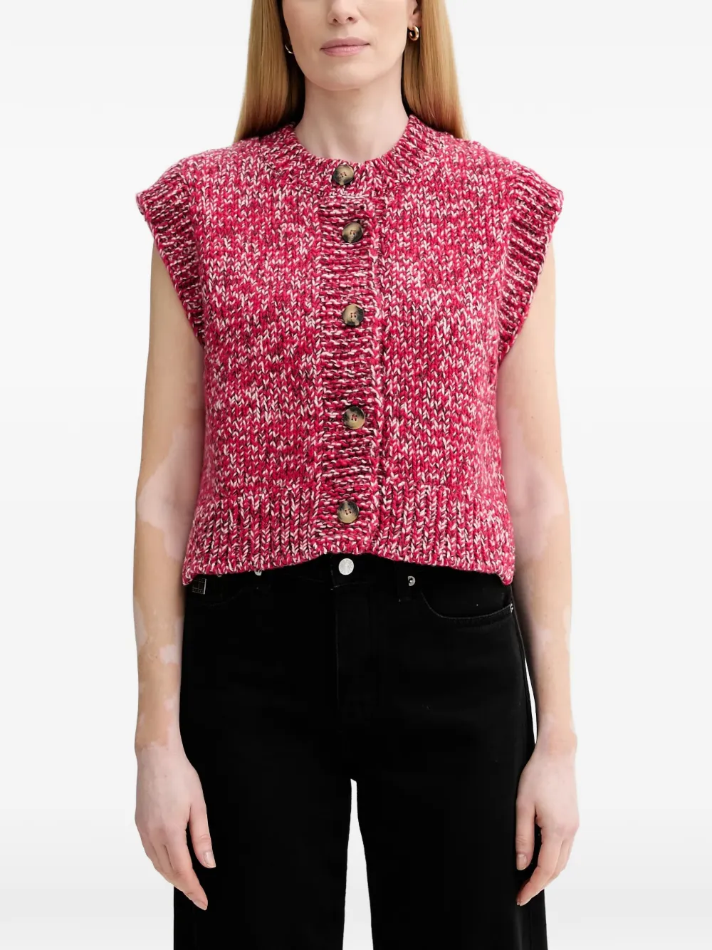 Marc O'Polo button knitted waistcoat - Rosso