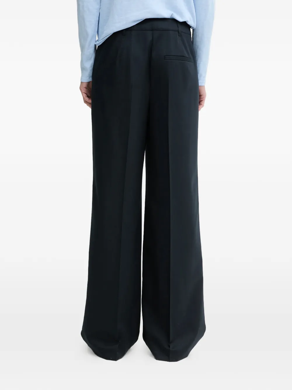 Marc O'Polo Plooibroek met wijde pijpen Blauw