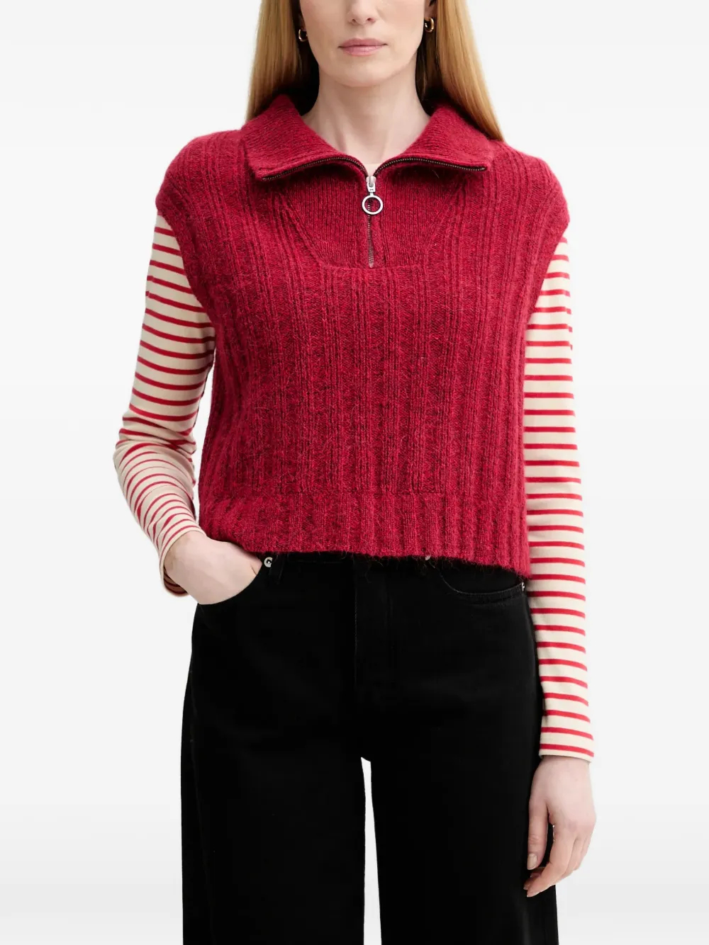 Marc O'Polo zip-neck vest - Rosso