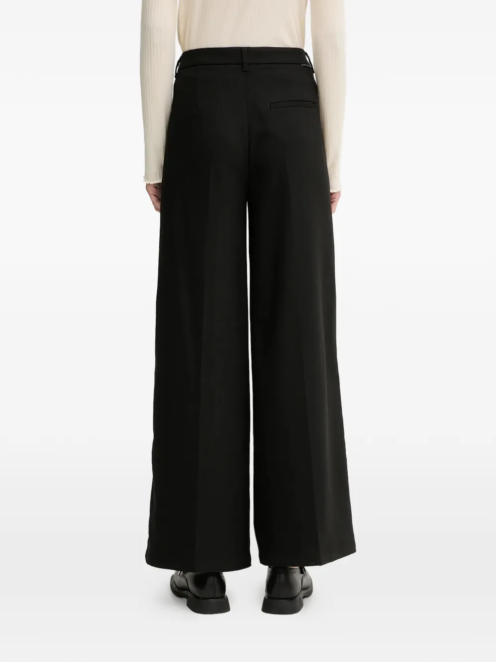 Marc O'Polo Broek met wijde pijpen Zwart
