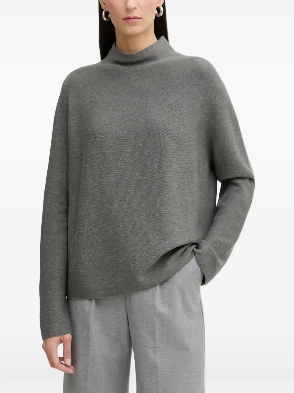 Marc O'polo Funnel-neck Sweater In Gray