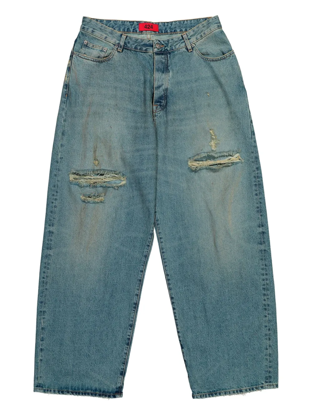 424 ripped big daddy jeans - Blu