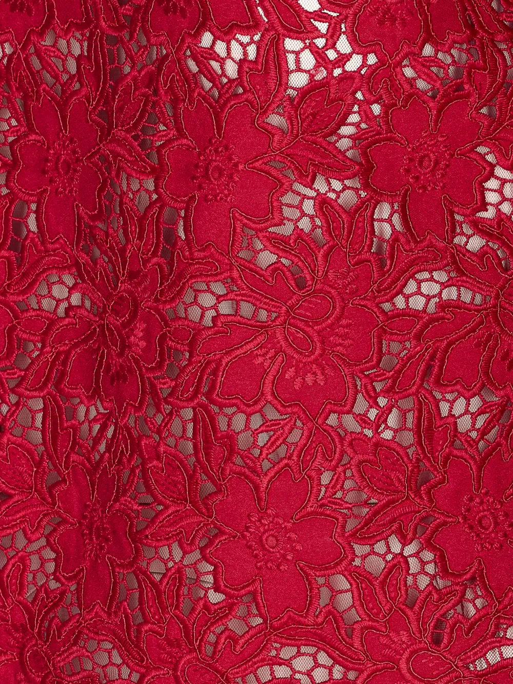 Self-portrait Embellished Guipure Lace Top In Red