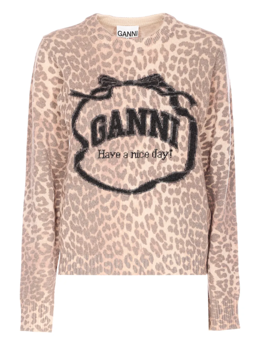GANNI leopard-patterned top - Toni neutri