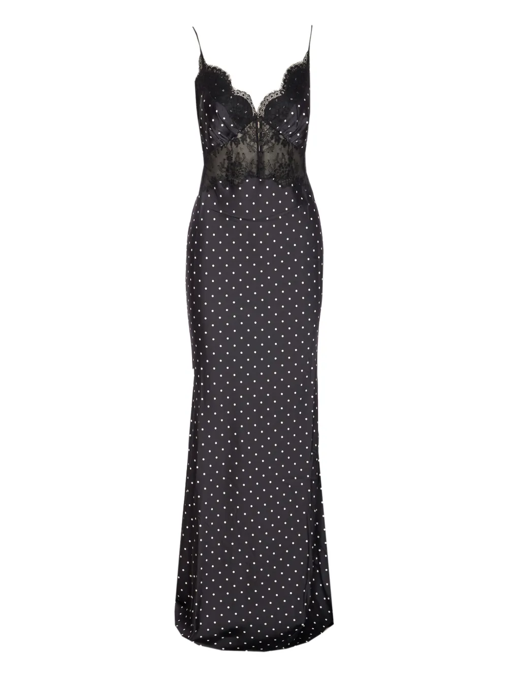 Self-Portrait polka dot lace maxi dress - Nero