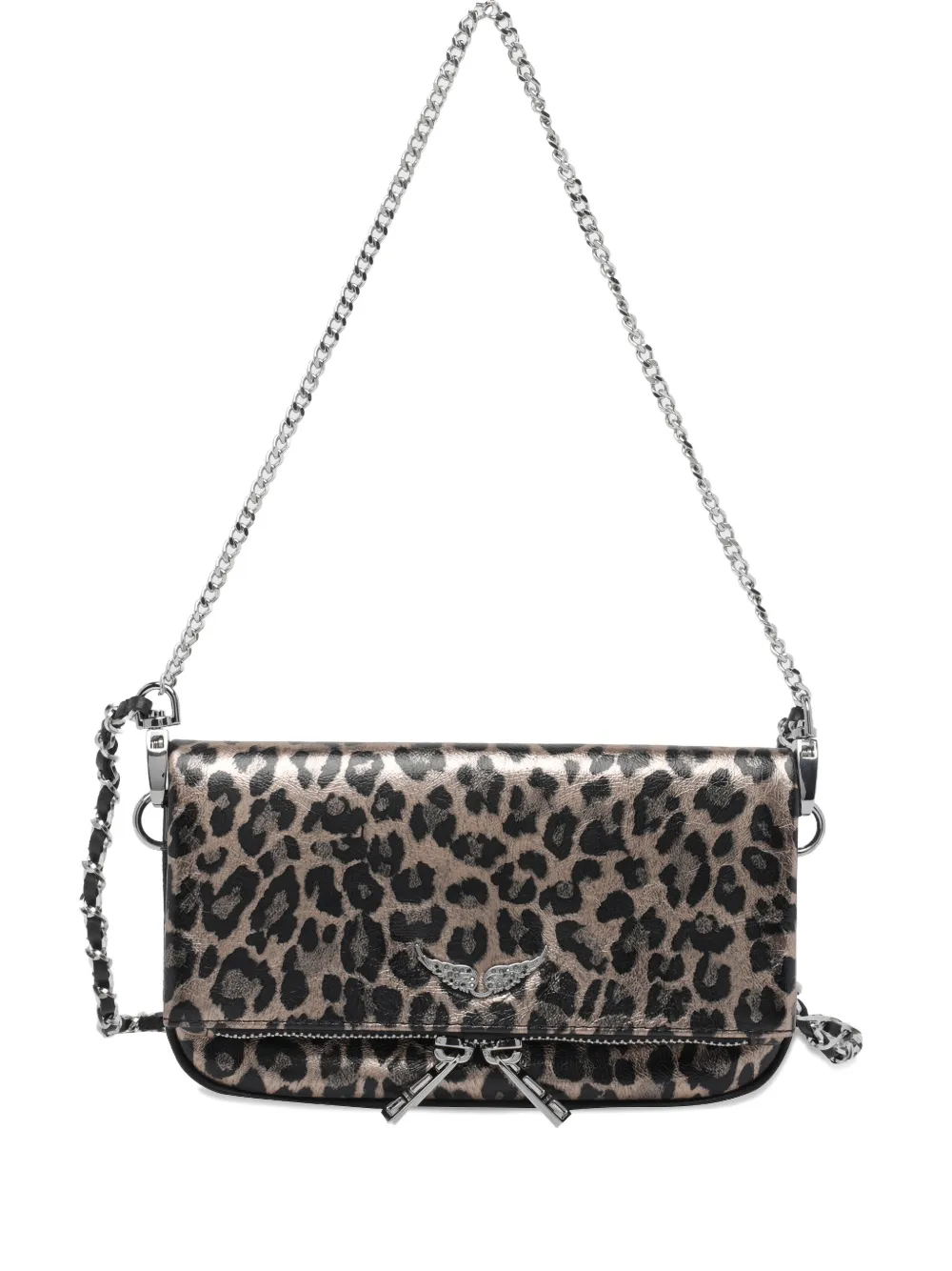 Zadig&Voltaire Nano Rock leopard-effect shoulder bag - Grigio