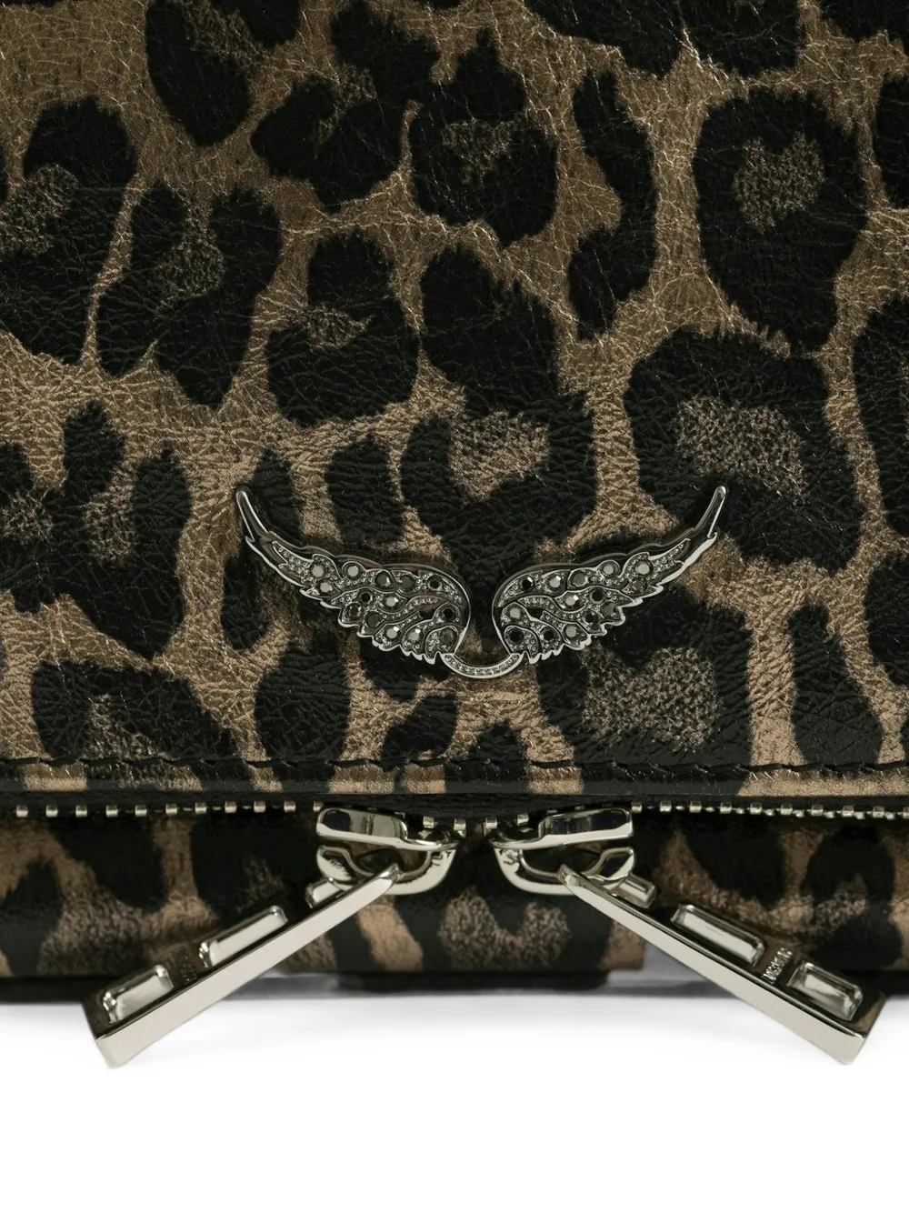 Zadig&Voltaire Nano Rock schoudertas met luipaardprint Grijs