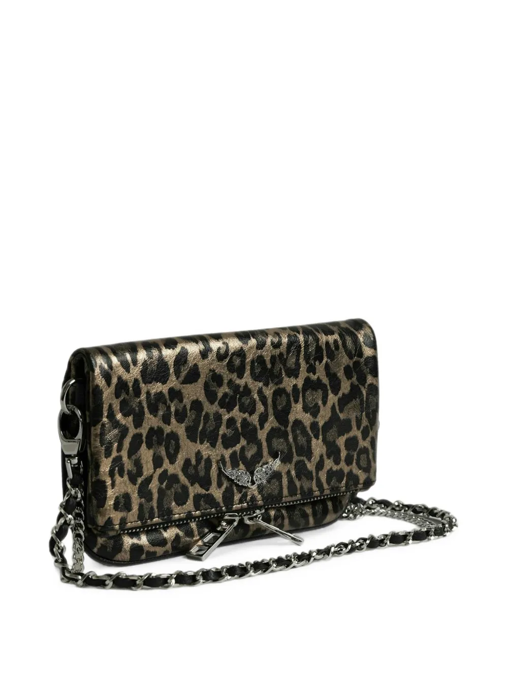 Zadig&Voltaire Nano Rock schoudertas met luipaardprint Grijs