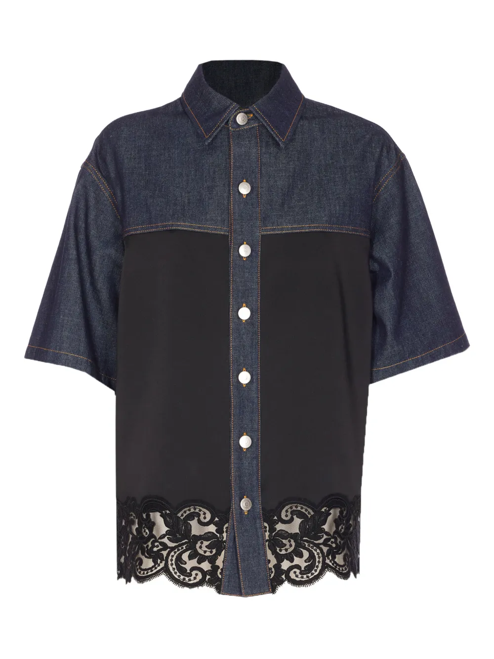 Stella McCartney embroidered denim shirt - Blu