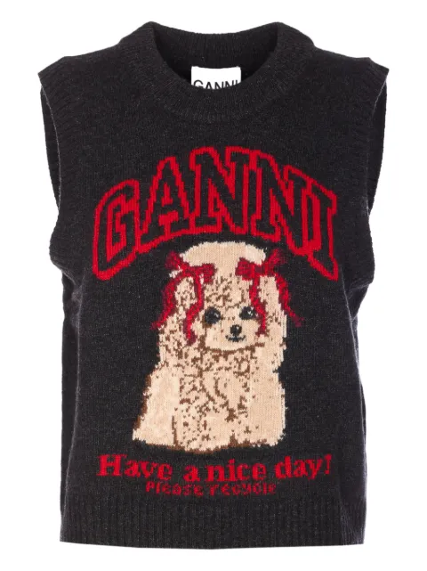GANNI graphic sleeveless top