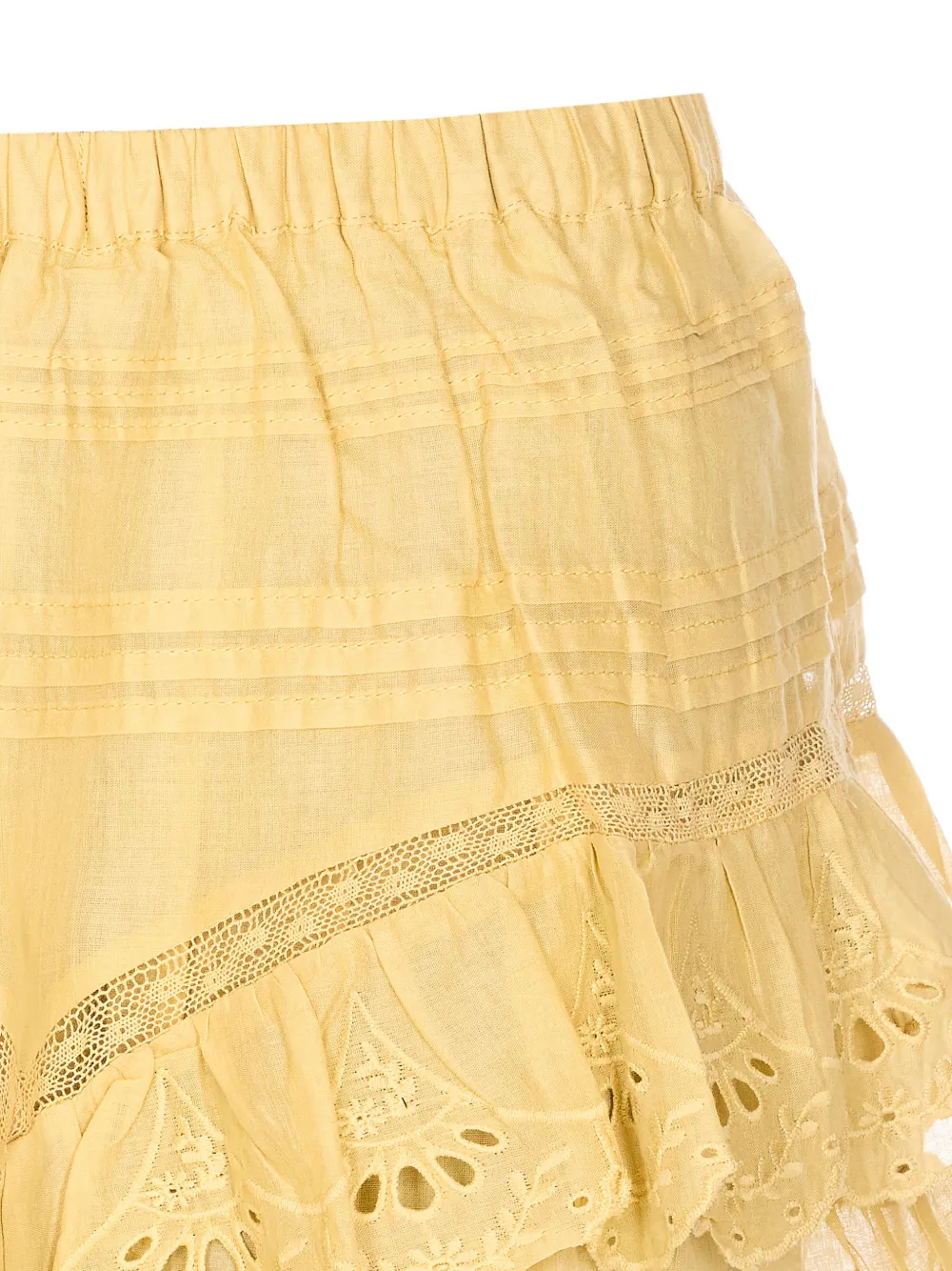  Marant étoile Jocadia Embroidered Ruffled Mini Skirt - Yellow 