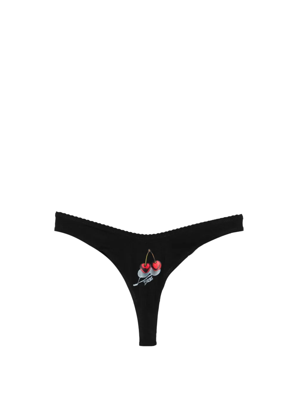  Diesel Cherry-graphics Thongs (set Of Three) - Black 