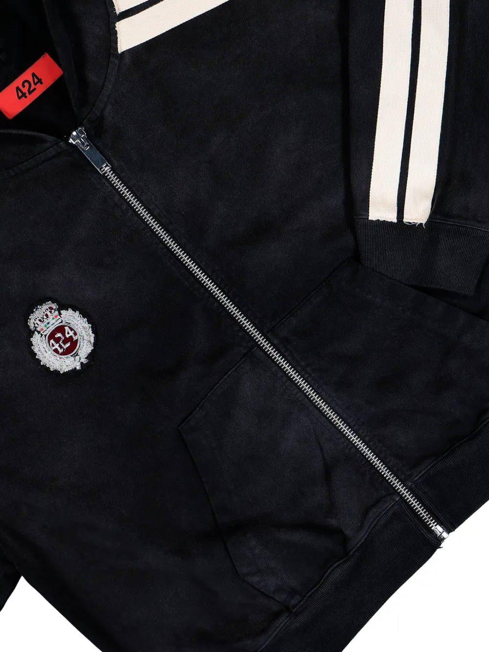 424 Zip Up Academy Hoodie | Black | FARFETCH