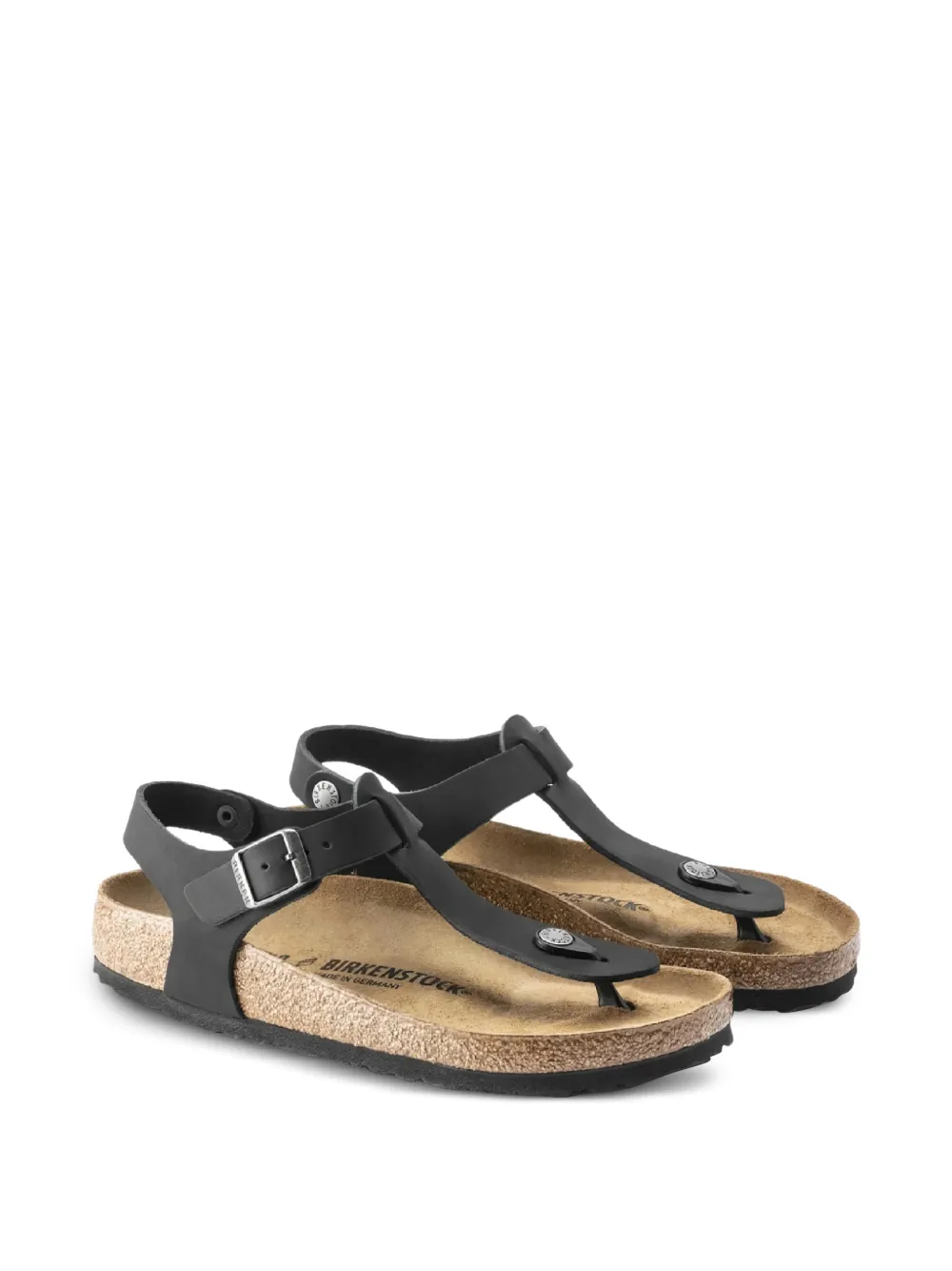 buckled t-strap sandals