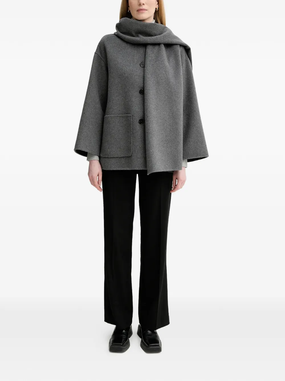 Marc O'Polo button pocket coat - Grijs