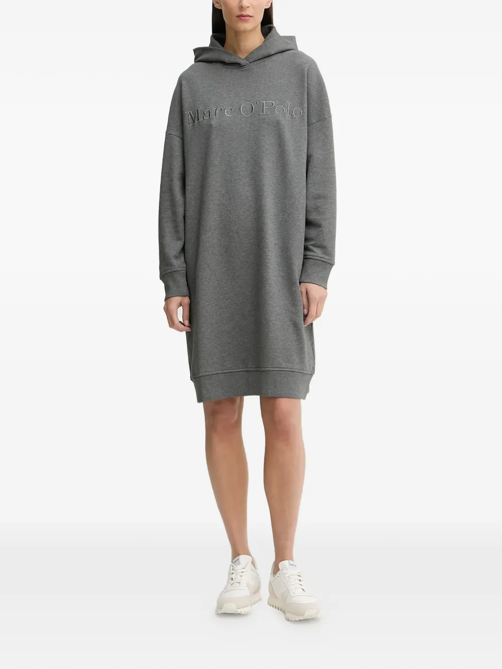 Marc O'Polo hooded embroidered mini dress - Grijs