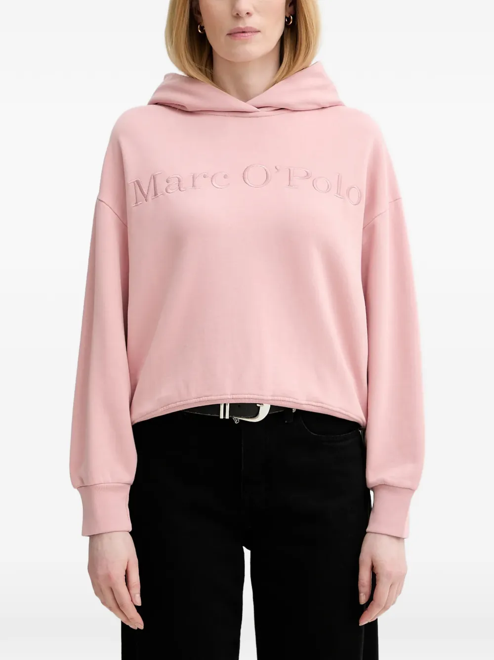 Marc O'polo Embroidered-logo Hoodie In Pink