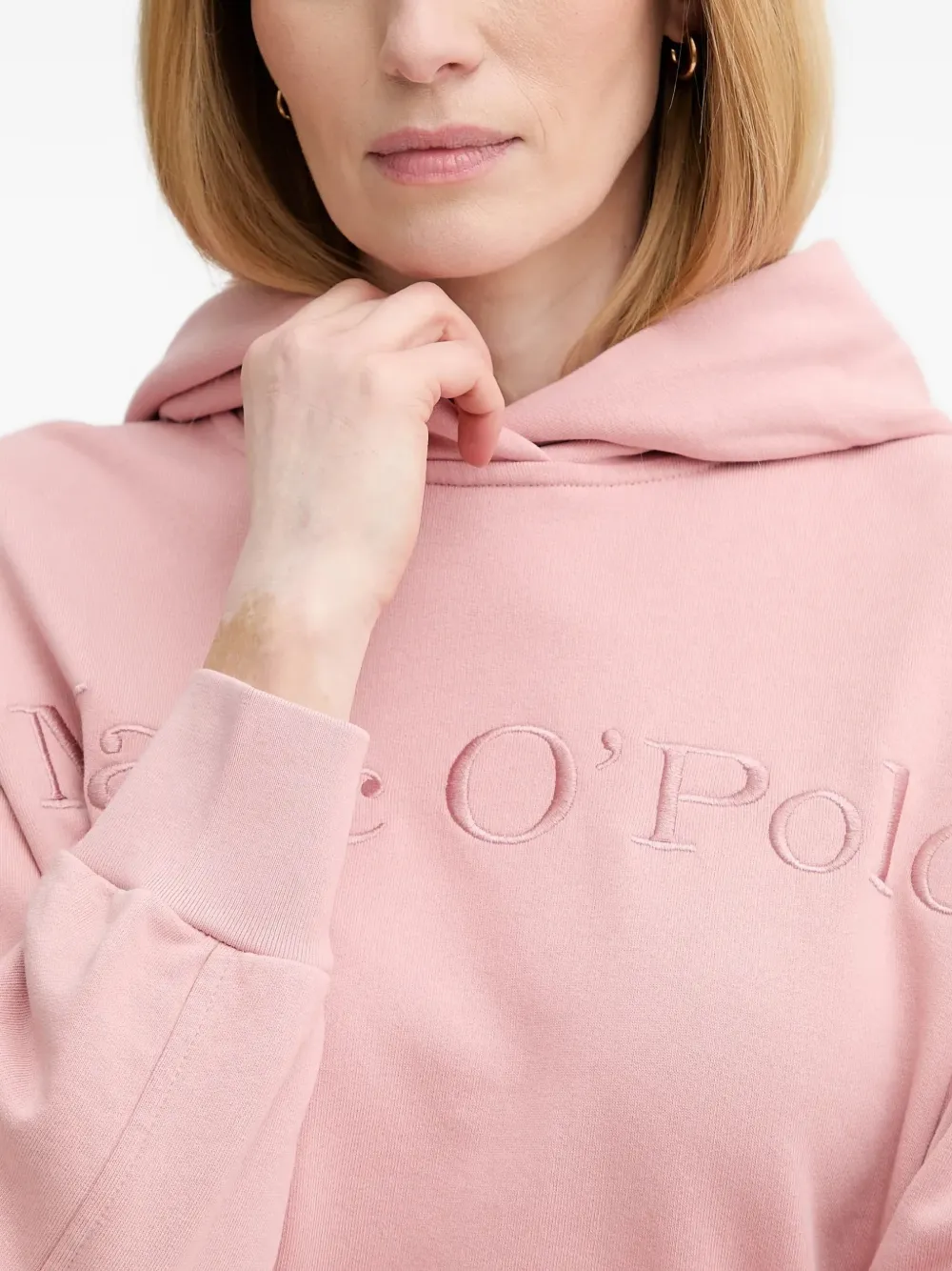 Marc O'Polo Hoodie met geborduurd logo Roze