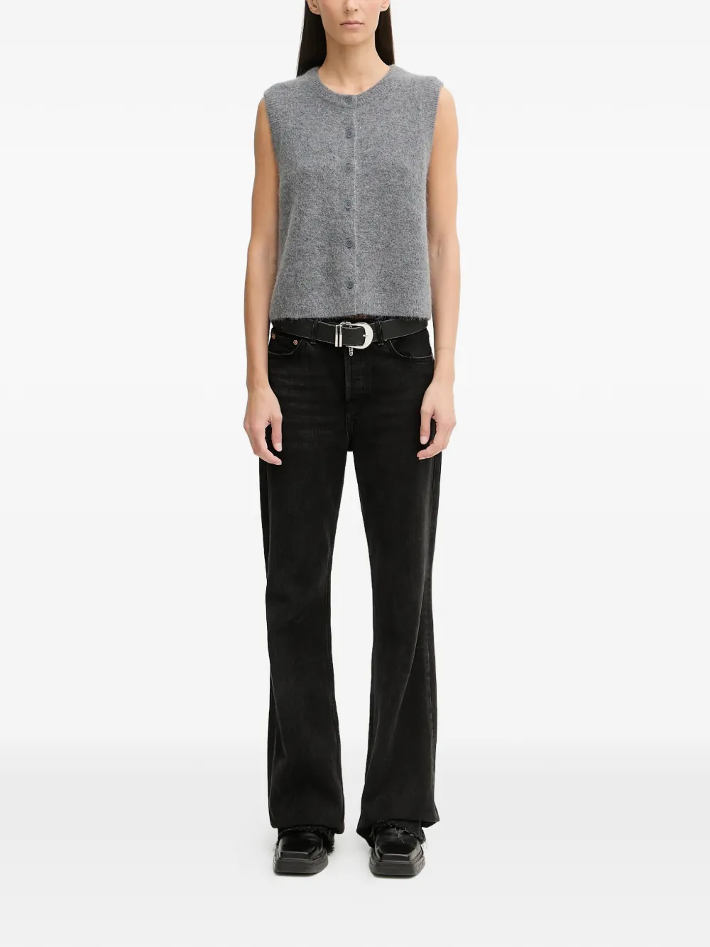  Marc O'polo Button-fastening Sleeveless Vest - Grey 
