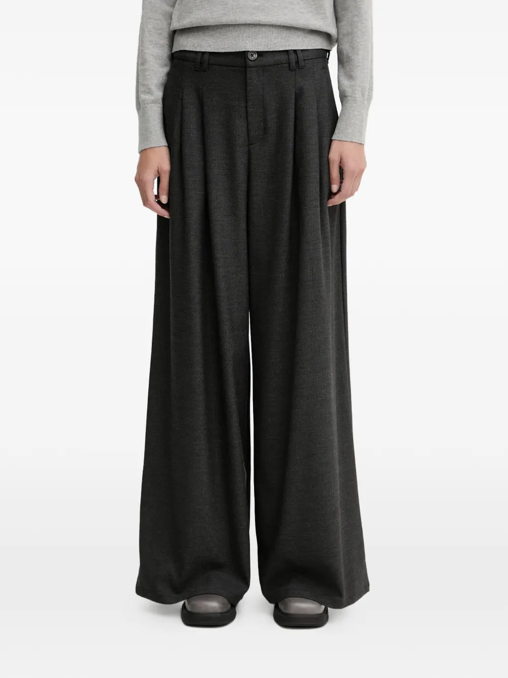 Marc O'Polo herringbone pleated trousers - Grigio