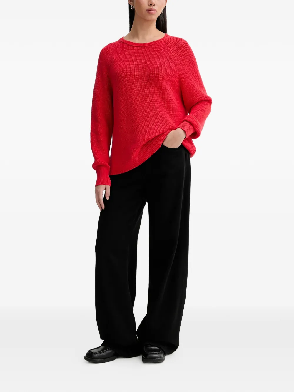 Marc O'polo Raglan Knitted Sweater In Red