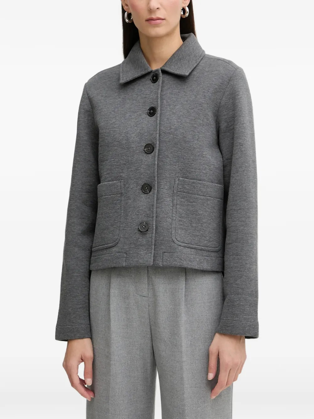 Marc O'Polo button-fastening patch-pocket jacket - Grigio