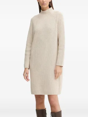 Marc O'Polo Turtleneck Ribbed Mini Dress | Grey | FARFETCH