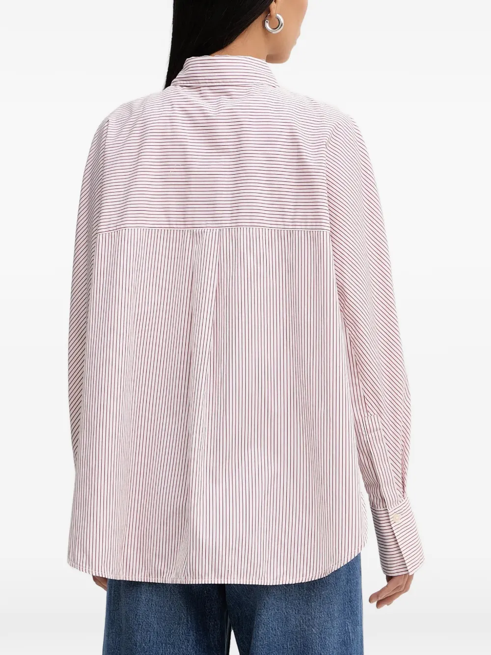 Marc O'Polo Gestreept blouse met zak Rood