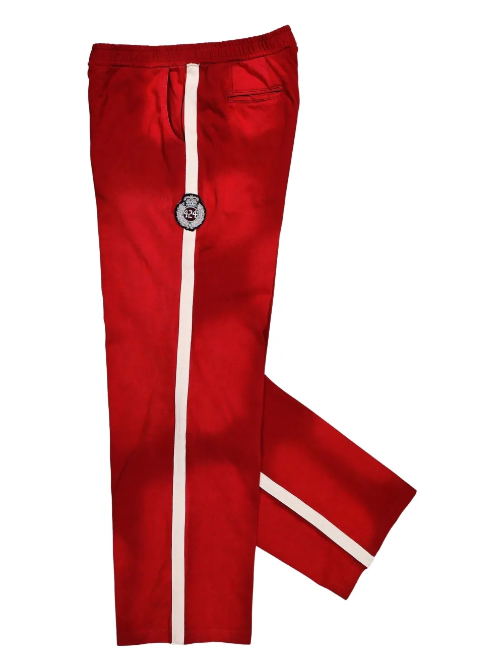  424 Ripped Side-stripe Track Trousers - Red 