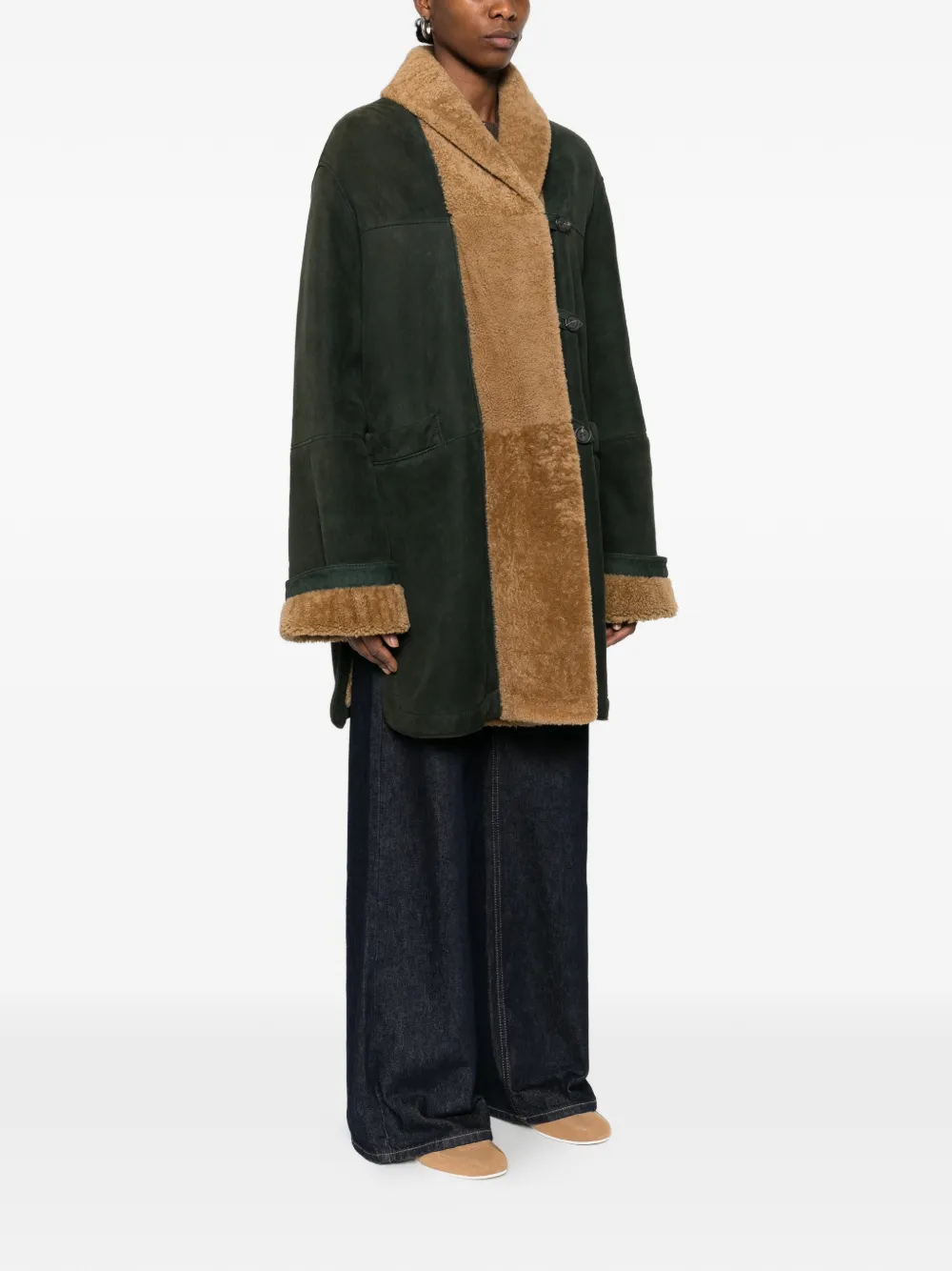  Romeo Gigli Pre-owned 1990s Button-up Coat - Green 