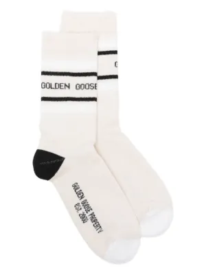 Palm Angels Intarsia Logo Socks | White | FARFETCH