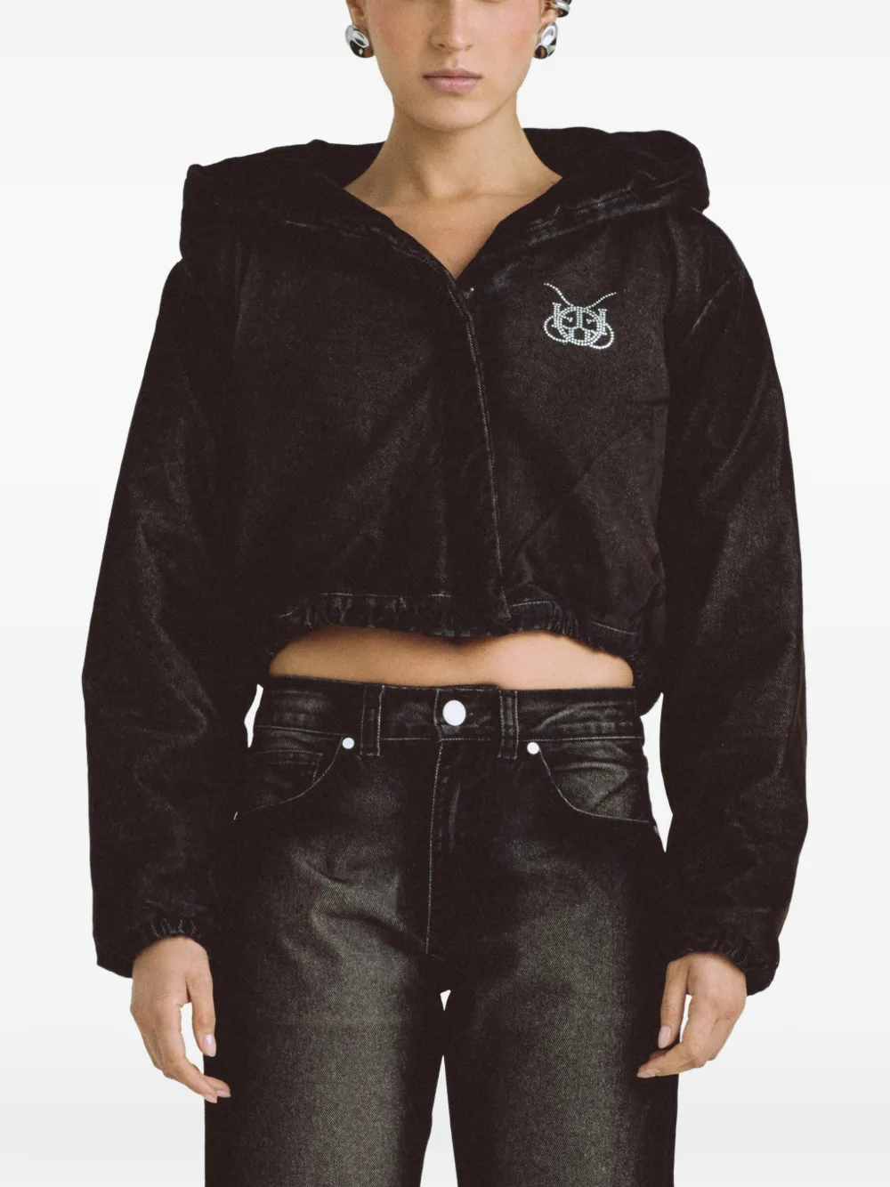  Undergold X Garcias Santa Unión Velvet Cropped Jacket - Black 