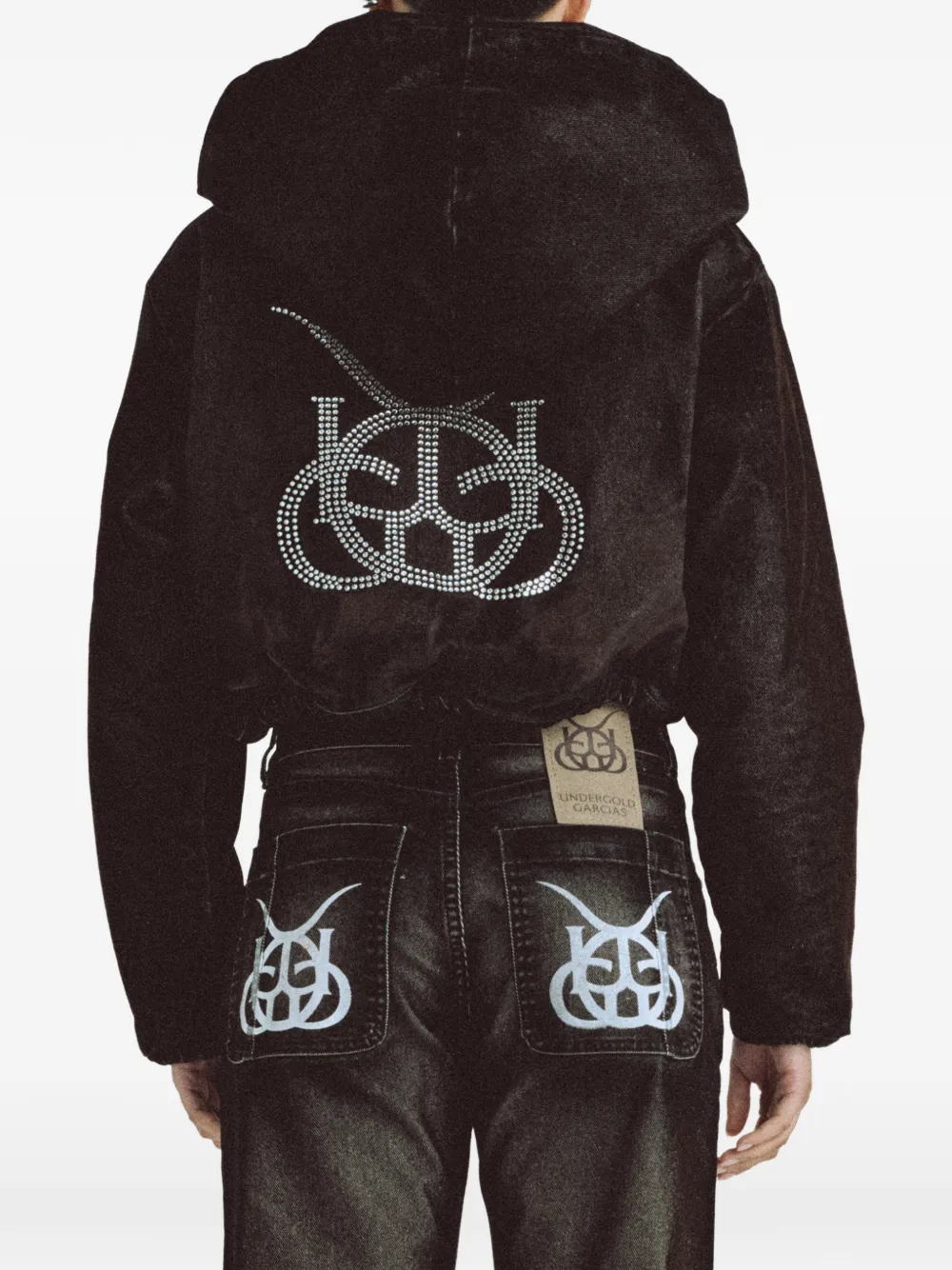  Undergold X Garcias Santa Unión Velvet Cropped Jacket - Black 