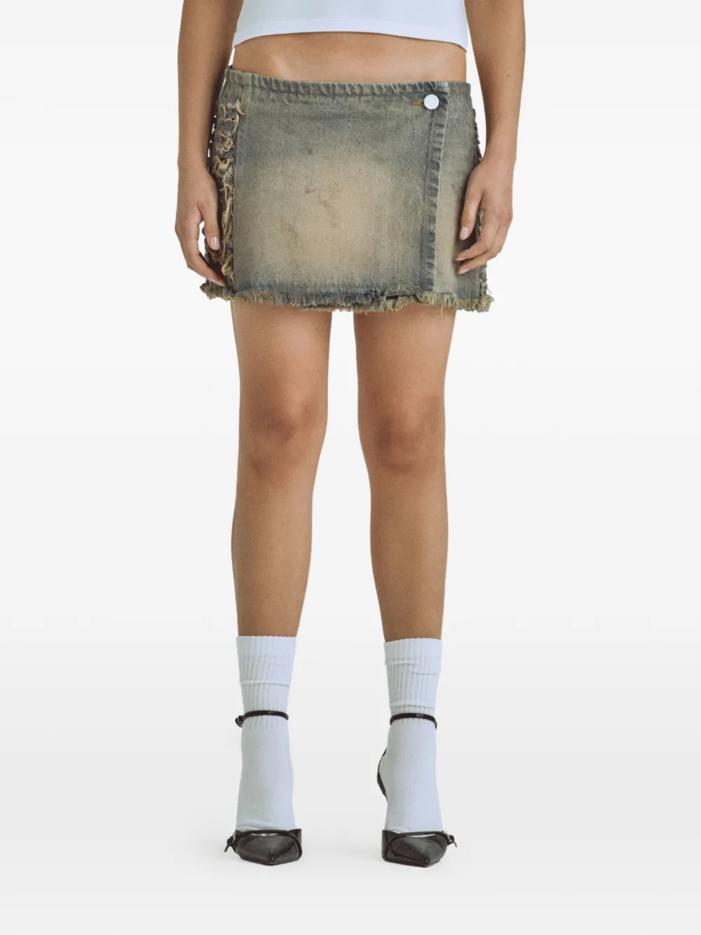  Undergold Ripped Basic Skirt - Blue 