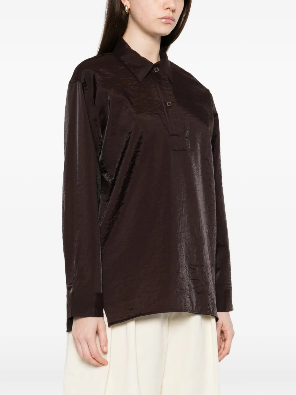  Studio Nicholson Polo-collar Shirt - Brown 