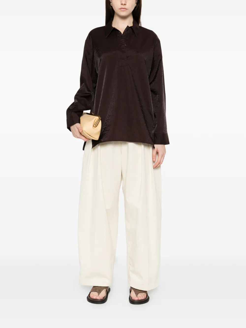 Studio Nicholson polo-collar shirt - Bruin