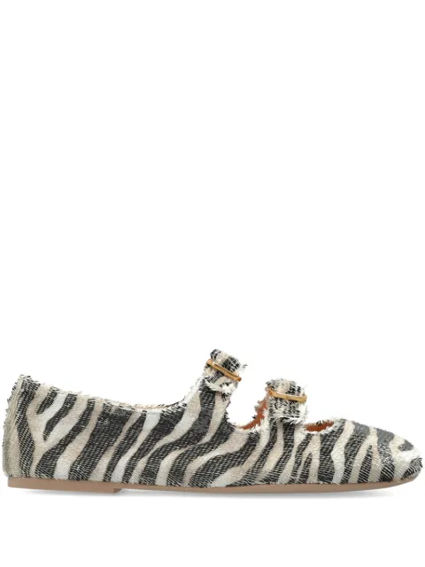 AGL zebra-print buckle ballet flats