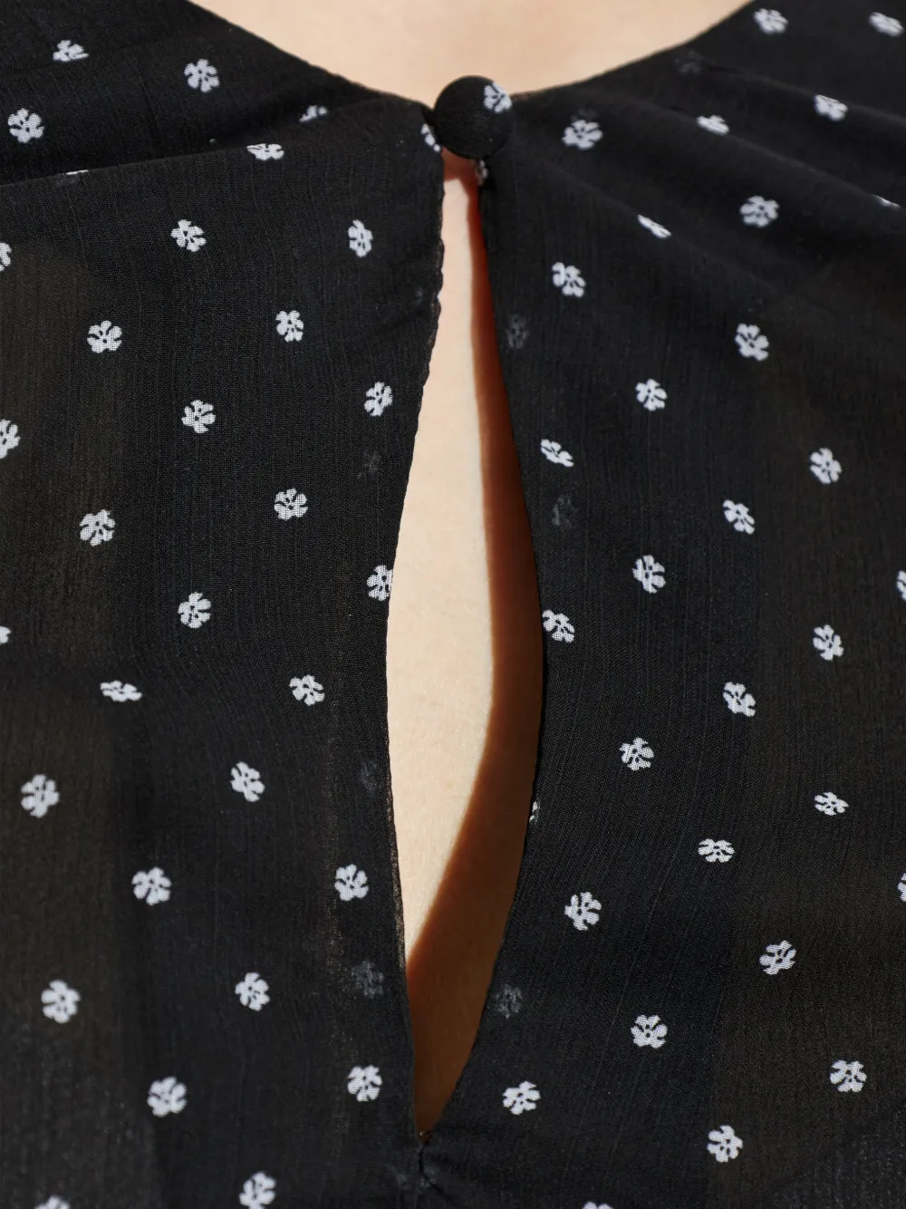 Polka-Dot Ruched Blouse