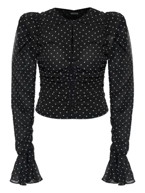 ROTATE BIRGER CHRISTENSEN polka-dot ruched blouse