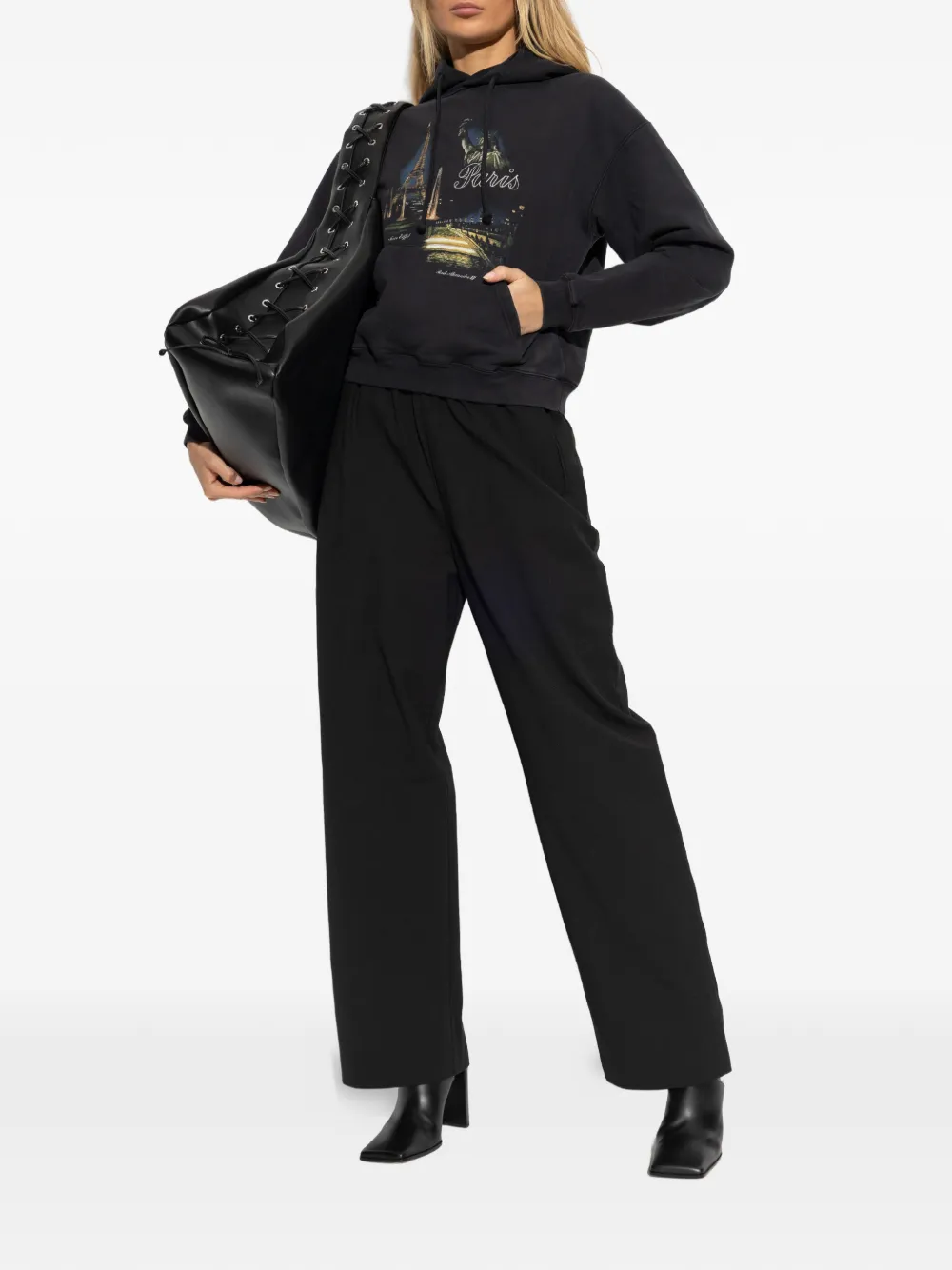 VETEMENTS Hoodie met print - Zwart