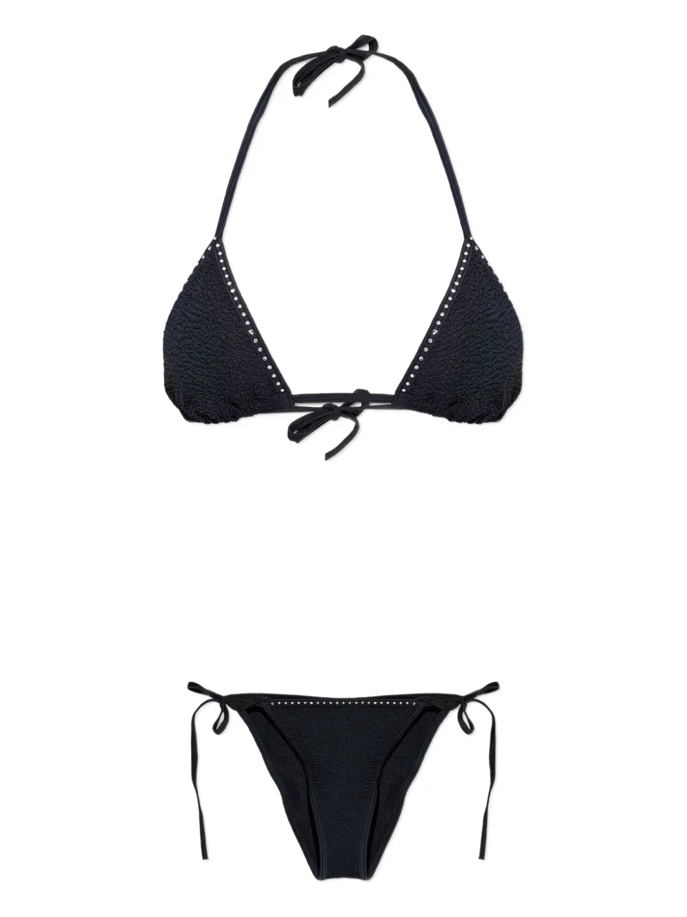 Hunza G Gina Swarovski® crinkle bikini - Nero