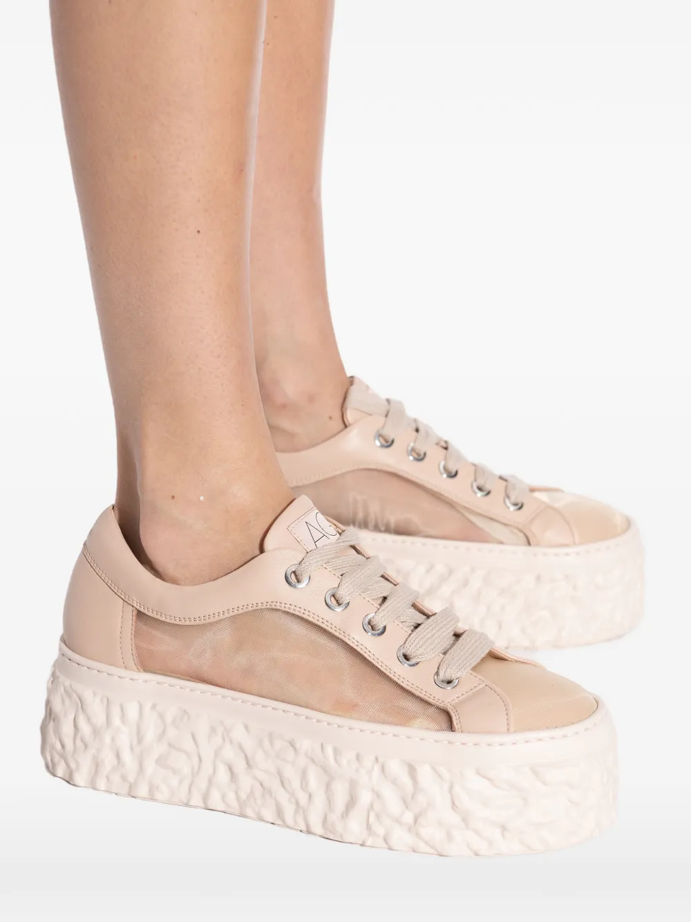 AGL textured flatform sneakers Beige