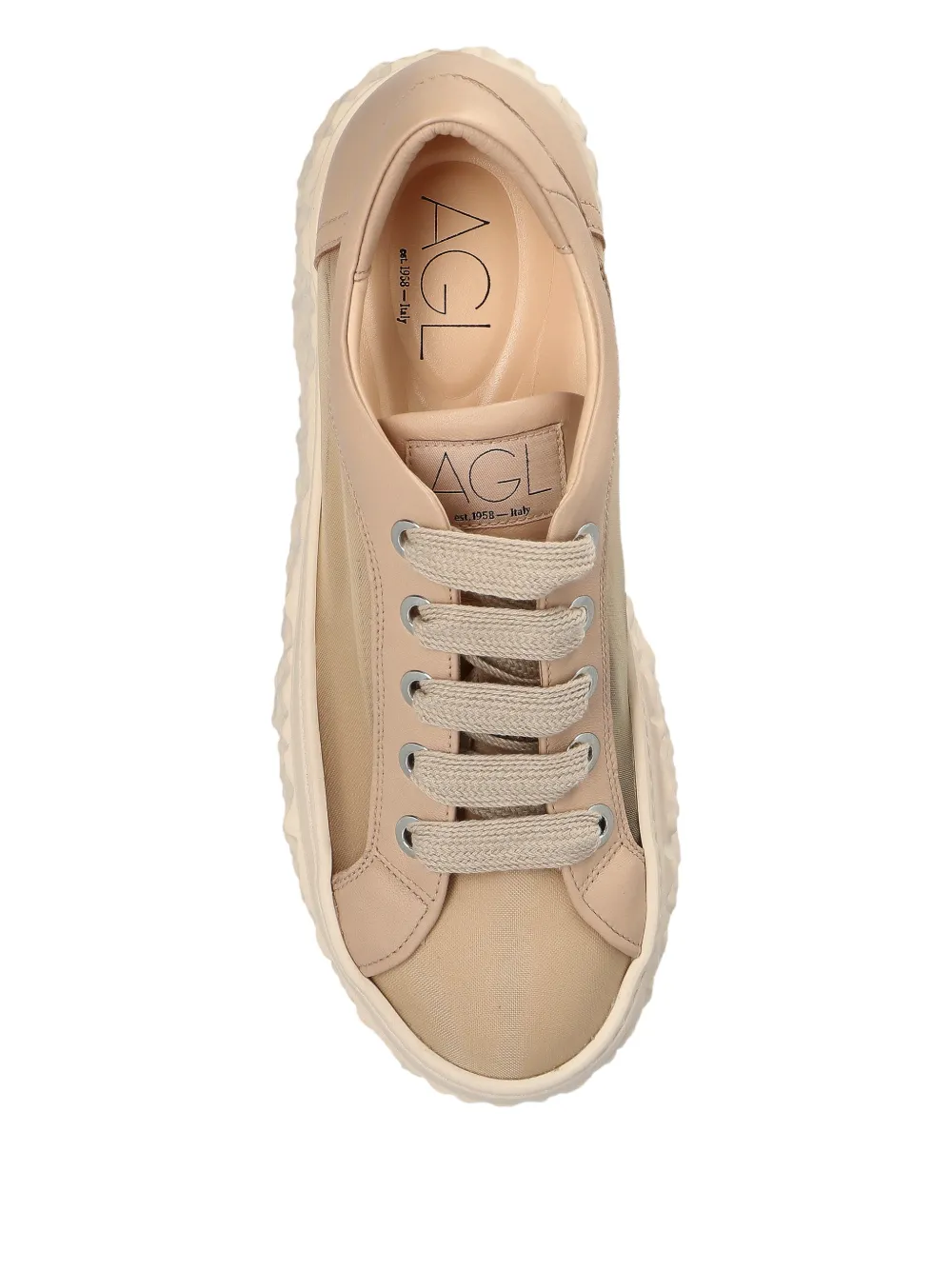 AGL textured flatform sneakers Beige