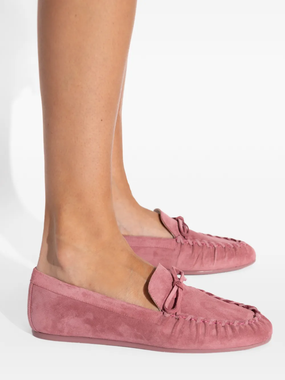 Stuart Weitzman Britt bow braided loafers Roze