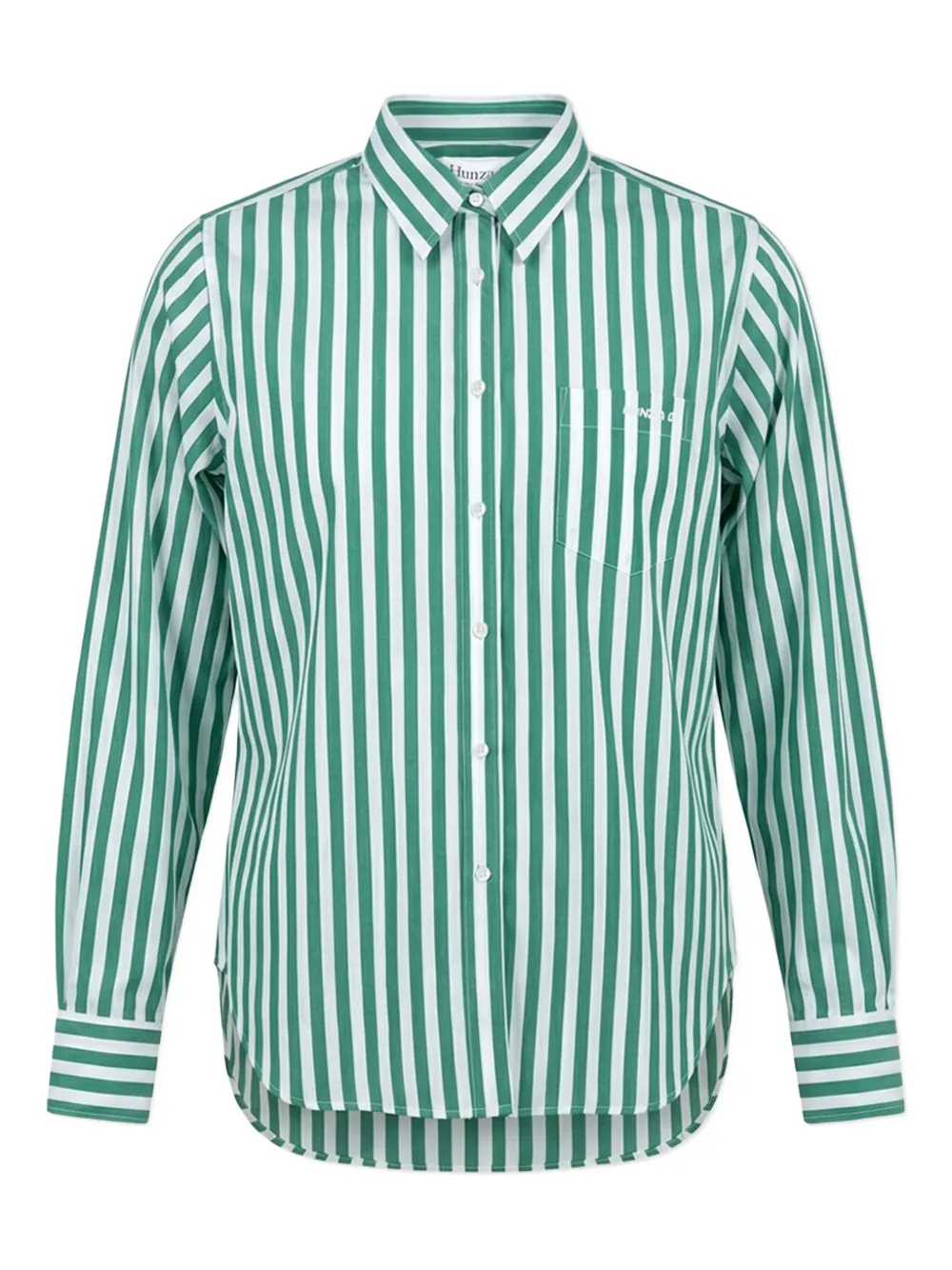 Hunza G embroidered striped shirt - Verde
