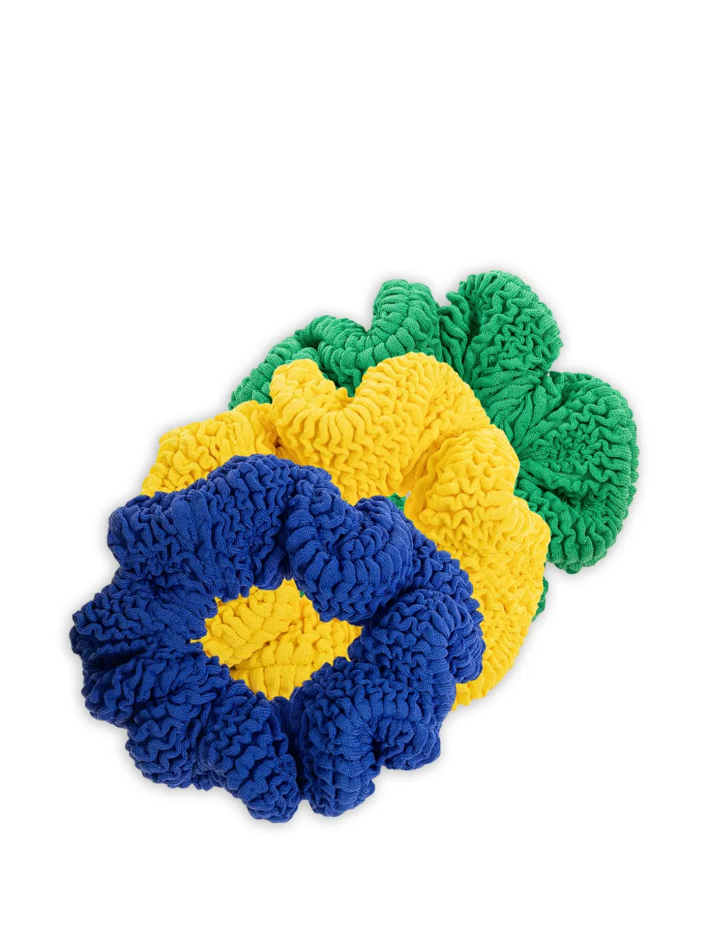 Hunza G Kids crinkle hair scrunchie (set of three) - Blu