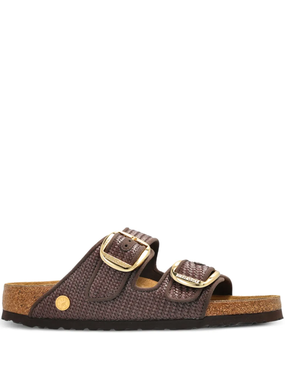 Birkenstock Arizona raffia buckle-strap sandals - Marrone