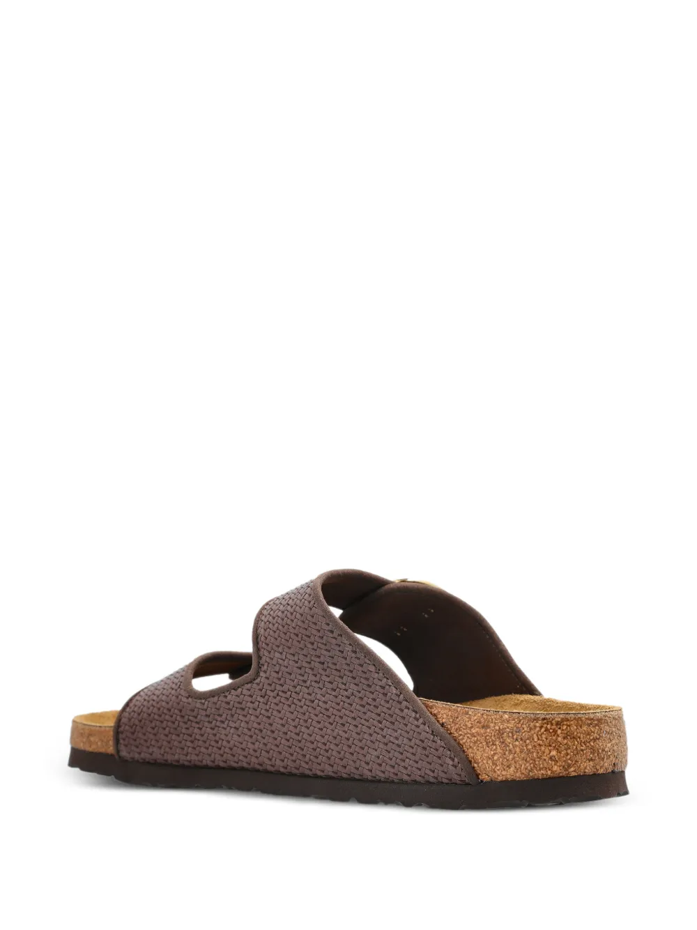 Birkenstock Arizona raffia sandalen met gesp Bruin