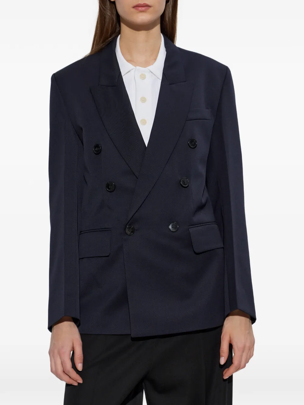 Victoria Beckham Colbert met dubbele rij knopen Blauw