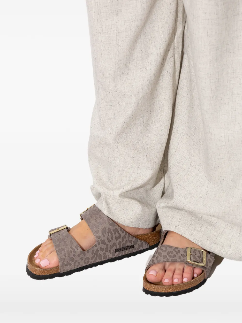 Birkenstock Arizona sandalen met gesp Grijs